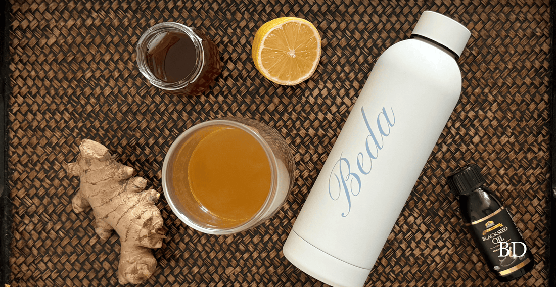 Black Seed Oil Ginger Tea Recipe & Bedaskin Thermos