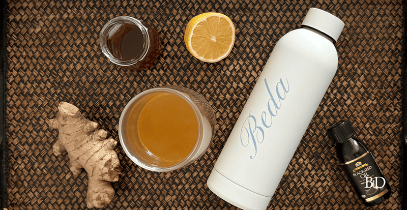 Black Seed Oil Ginger Tea Recipe & Bedaskin Thermos
