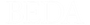 White outlined logo text reading BEDA on a black background.